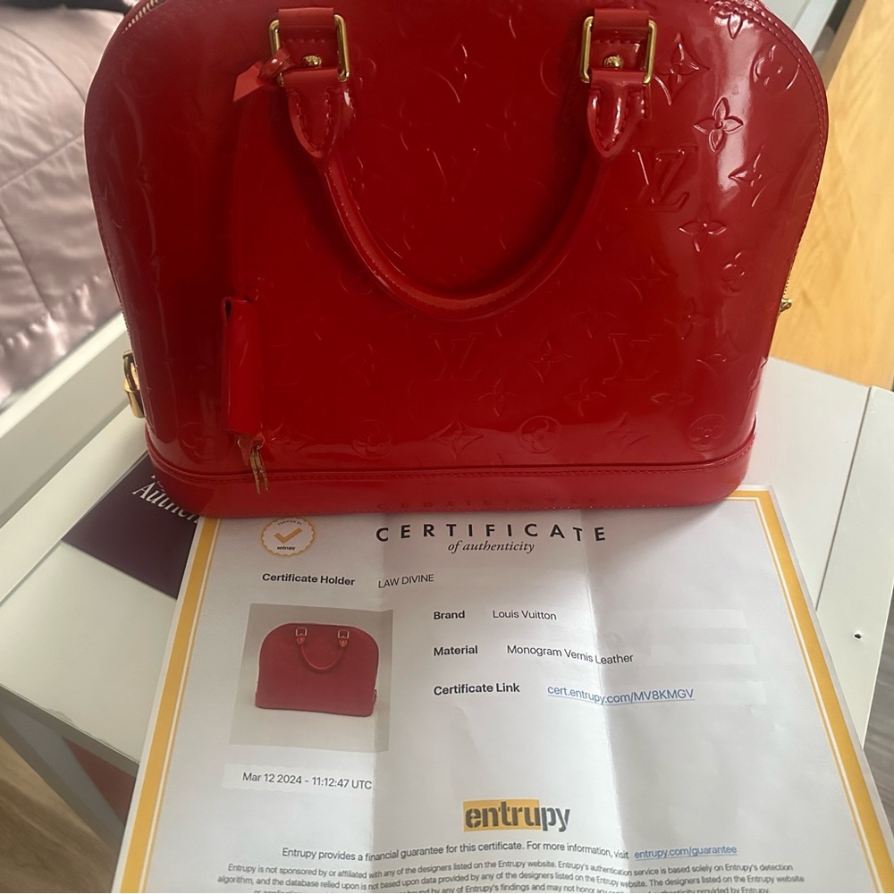 Louis Vuitton Alma pm monogram vernis orange red - Picture 6 of 10